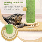 Globlazer Extra Thick Scratching Posts for Indoor Large Cats Adults, 37inch Cactus Cat Scratching Post Cat Scratcher Cute Sisal Scratching Post with Modern Wooden Ball Tracking Interactive Toys, SC37