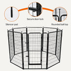 Amazon Basics Dog Playpen, 8 Panels Metal Fence with Door, Foldable for Indoor and Outdoor Use, Suitable for Small to Medium Sized Dogs, 48 Inch Height, Black
