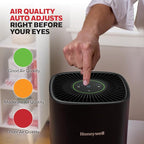 Honeywell Allergen Plus Compact HEPA Small Room Air Purifiers, Black | Honeywell air purifiers for home, Up to 530 ft², Quiet HEPA air purifiers for bedroom, 3-in-1 filter, HPA125B