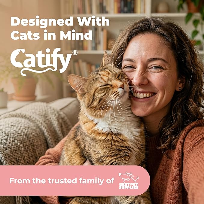 Best Pet Supplies Catify Cat Scratching Post - Gray H: 33" | 15" x 15" x 33", Interactive Cat Pole, Built-In Toys, Durable Sisal, Furniture Protector, For Indoor Kittens and Cats