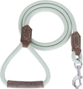 Mile High Life Dog Leash with Genuine Leather Handle, 6 FT/5 FT/4 FT | Leather Grip Rope Leash, Heavy Duty 360° Swivel Metal Clasp, for Small Medium & Large Dogs