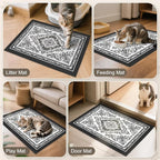 Unicorn Catcher 33"x22" Cat Litter Mat Non-Slip Washable Litter Box Mat | High-Density PVC Litter Catcher Mat Efficiently Traps Scattered Litter From Paws To Keep Floors Clean