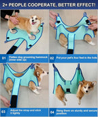 Kkiimatt Dog Grooming Hammock, XXS Dog Hanging Harness Holder for Nail Clipping,Nail Trimming Hammock, Grooming Sling Hanger Restraint Bag with Wide Strap Sewed
