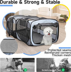 2-in-1 Dog Playpen, 58''Pop Up Cat Puppy Pet Playpen Indoor/Outdoor Cats Enclosed, Cat Dog Tent Crate Cage Kennel, Portable Playpen for Kitten, Small Animals Play Pen(No Divider, Unified Space)