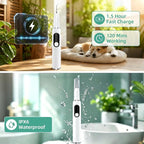 Dog Plaque Remover for Teeth, Pet Ultrasonic Tooth Cleaner Kit, 5 Adjustable Modes Dog Teeth Cleaning Kit with LED Light, Dental Tools, Tartar and Stain Remover for Dogs and Cats (White)