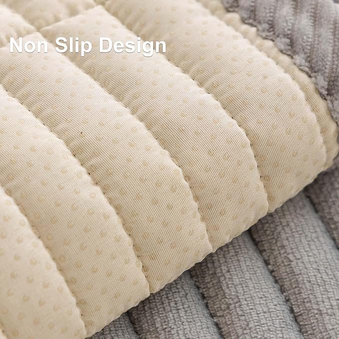 Velvet Washable Dog Couch Cover, Non-Slip Waterproof Pet Sofa Protector for Cushion Sectional, L-Shaped Sofa & Loveseat, Machine Washable(1PC/27.6"x90",Light Grey)