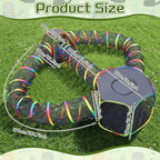CypherX Outdoor Rainbow Cat Enclosure, 5 in 1 Portable Cat Tents for Outside Cage Free Outside Pet Enclosure Cat Tunnel Outdoor Playground for Indoor Cats and Small Animals