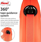 FLEXI® Xtreme Tape Retractable Dog Leash, Large, 26 ft - Orange/Black | German engineered, original flexi leash, durable quality for dogs up to 121 lbs, tangle-free, walking, reliable brake system