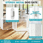 Snagle Paw Extra Wide Dog Gate,Free Standing Dog Fence with Door, Up to 156 Inch Wide Pet Gate with Support Feet for Stairs, Hallways, Doorways, Yard (White, 6 Panels)