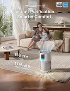 DREO Smart HEPA Air Purifier for Home, Up to 1176 ft², Air Cleaner for Large Rooms & Bedrooms, Wi-Fi/Voice/Alexa, Pets, Smoke, Dust, Pollen & Odors, PM2.5 Monitor, 4 Modes, DR-HAP009S (Dreo 539S)