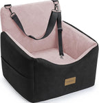 JOEJOY Dog Car Seats for Small Medium Dogs Under 35lbs, Dog Booster Seat with Detachable Washable Cover and Cushion, Memory Foam Pet Car Seat with Safety Belt and Storage Pockets (BP)
