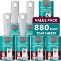 Lint Rollers for Pet Hair Extra Sticky, 880 Sheets Mega Value Set Lint Roller with 4 Upgraded Handles, 8 Rollers Portable Pet Lint Remover for Clothes, Furniture, Carpet, Dog & Cat Hair Removal