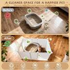 FHTONGE Extra Large Cat Litter Box Enclosure with Door, Protect Wall Floor | Cat Litter Pan Splash Guard Barrier, Universal Kitten Toilet Box Cover Hideaway Divider, Pee Shield Privacy Screen Surround