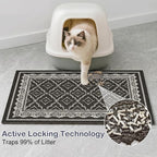 Glittme Cat Litter Mat, 33"x22" Non-Slip Washable Trapping Mat for Cats | Litter Trapping Mat With Thick PVC Coil To Catch Scatter, Soft On Paws And Waterproof Bottom To Protect Floors
