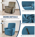 Asnomy Stretch Recliner Chair Covers with Pockets 1-Piece（Peacock Blue） | Velvet Washable Elastic Luxury Plush Reclining Furniture Protector for Dogs Cats or Lazy Boy Recliner Covers