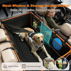 PartsBling Convertible Dog Seat Cover for Back Seat | Hard Bottom Back Seat Extender for Dogs, Passenger-Friendly, Waterproof, Scratch Resistant, Dog Hammock for Car and SUV
