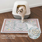 Glittme Cat Litter Mat, 33"x22" Non-Slip Washable Trapping Mat for Cats | Litter Trapping Mat With Thick PVC Coil To Catch Scatter, Soft On Paws And Waterproof Bottom To Protect Floors