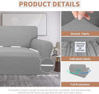 Easy-Going Waterproof Loveseat Couch Cover Stretch Jacquard Sofa Cover | Dual Waterproof Sofa Slipcover, Leakproof Furniture Protector for Kids, Pets, Dog and Cat (Loveseat, Light Gray)