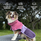 Spark Paws Dog Raincoat, Waterproof Windproof Rain Jacket, for Small Medium Large Extra Large Dogs, Reflective Breathable Full-Body Coverage Dry Suit - Pink Lilac Purple - 3XL
