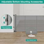24 Inch Tall x 150 Inch Extra Wide Retractable Dog Gate for The House, Short Baby Gate to Step Over, Reinforced Mesh Puppy Gate for Doorways, Step Over Pet Gate for Stairs, Indoor/Outdoor, Gray