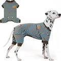 KYEESE Dog Pajamas, Lightweight Warm Pet Clothes Pets Sleepwear, Soft Comfy Pet Onesie Dog Pajamas for Large Breeds, Stretchy Pets Jumpsuit Dogs PJS with 4 Legs, Blue Striped, 3XL
