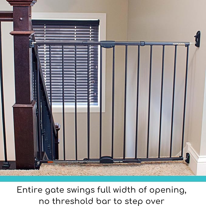 Toddleroo Easy Swing & Lock Baby Gate for Top of Stairs: 31" Tall, Bronze | Top of Stairs Baby Gate, Hardware Mount, Open-Direction Control, 28.7"-47.8" Wide, 31" Tall, One-Hand Operation, Swing-Latch