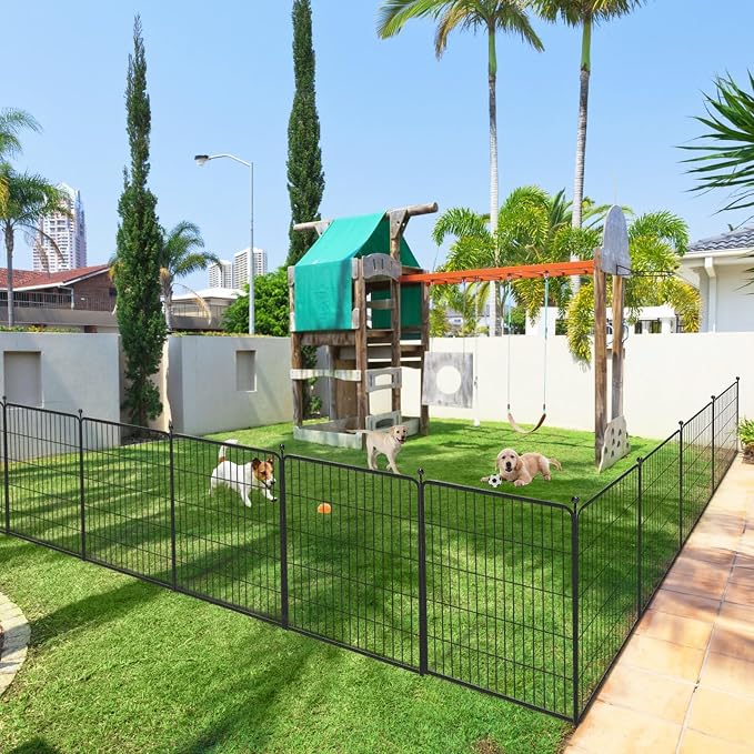 Dog Playpen 40 inch 22 Panels Indoor Outdoor Dog Pen for Large/Medium/Small Dogs Heavy Duty Metal Dog Fence Outdoor for Yard, Puppy Playpen with Door Portable Pet Fence for RV Camping Yard
