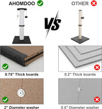 34-Inch Tall Cat Scratching Post for Large Cats, Stable Base, Black | Heavy-Duty Cat Scratcher, Extra-Tall Thick Post, Soft Natural Cotton Rope, Hanging Interactive Cat Toys, Indoor Cat Furniture