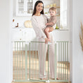 Comfy Cubs Baby Safety Gate with 3 Extensions - Adjustable 42" x 1.9" x 30" Q195 Steel Doorway Barrier - Powder-Coated Finish for Stairs and Doorways - Walk-Through Design Pet Gate - Sage