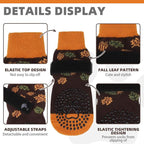 KOOLTAIL Thanksgiving Anti Slip Dog Socks for Hot/Cold Pavement to Prevent Licking Paws, Fall Dog Boots&Paw Protector with Grippers for Hardwood Floors, Traction Booties for Small Medium Large Dog, SM