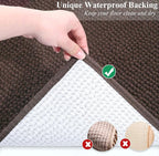 VIVAGLORY Cat Litter Mat Softgrip Litter Trapping Mat, 35"× 25", Brown | Litterbox Rug Box Catcher for Indoor & Floor, Easy Clean Washable Less-Mess Waterproof for Cat