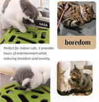 Cat Scratch Puzzle Enrichment Box, Cat Nail File Enrichment Box, Interactive Cats Toy Puzzle Toys for Indoor Cats Scratching and Hunting Mental Felt Maze Boxes, Pet Games Self Play Fun Exercise