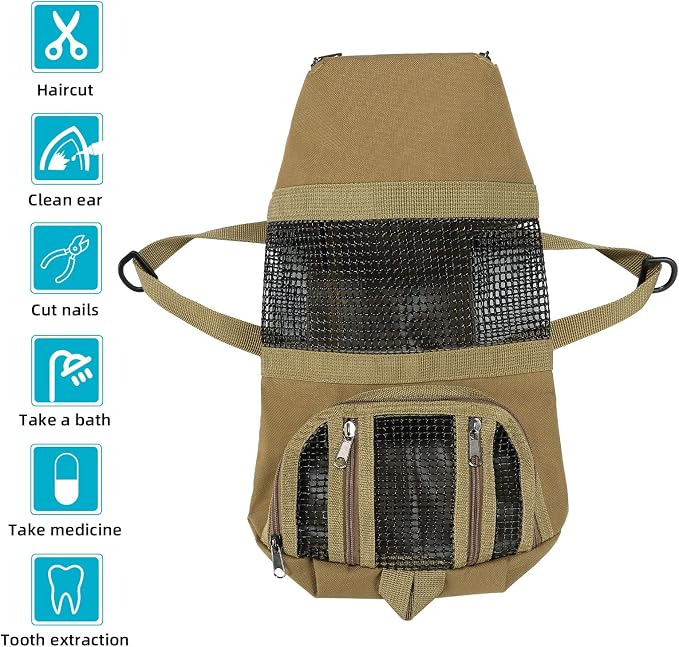 Cinf Cat Restraint Grooming Bag, Anti-Scratch Tool for Nail Trimming | Safe grooming restraint bag controls cat movement for bathing, nail trimming, injections and veterinary examinations