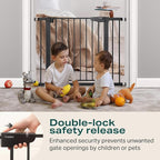 Cumbor 30-40.6 in Baby Gate for Stairs and Doorways, Dog Gate Indoor Black | Mom's Choice Awards Winner, Pressure Mounted, Auto-Close, Easy Walk Thru Door, For Dogs Indoor