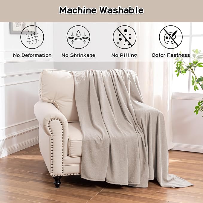 Small Couch Cover Oversized Armchair Sofa Covers Washable for Dogs Single Recliner Sofa Slipcover, Cat Scratch Proof Soft Sofa Throw Protector for Pets, 71" x 91", Oat