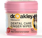 Dr. Oakley Dog Dental Wipes Finger Dental Care - Peanut Butter Flavor | Teeth Cleaner, Plaque Remover