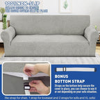 YEMYHOM Couch Cover Latest Jacquard Design High Stretch Sofa Chair Covers for Living Room, Pet Dog Cat Proof Armchair Slipcover Non Slip Elastic Furniture Protector (Small, Begonia Leaf Light Gray)