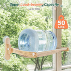 Large Foldable Cat Window Perch - Natural Pine Cat Sill Seat, 50LBS Heavy Duty Cordless Design, Space-Saving No-Scratch Window Hammock for Indoor Cats