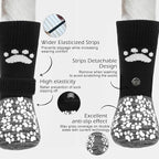 EXPAWLORER Anti Slip Dog Socks to Prevent Licking Paws, Shoes for Hot Pavement, Dog Booties for Small Medium Large Senior Dogs, Traction Control Boots & Paw Protectors for Hardwood Floors Black&Grey