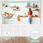EZIGO 120 Inch Retractable Baby Gates Extra Wide Reinforced Baby Dog Gate | 34 Inch Tall Retractable Dog Gate with Reinforced Strip Mesh Safety Pet Gate for Stairs Hallway Doorway Indoor Outdoor, White