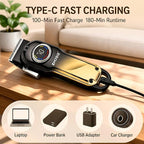 Dog Clippers for Grooming Thick Hair, Pet Grooming Kit with Carry Case | LCD Display • USB-C Charging • 180-Min Runtime • Low Noise • Carrying Case • Metal Housing