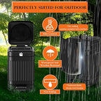 Dog Poop Trash Can Outside - 5L/1.3Gal Small Trash Can with Lid, Black | Outdoor Dog Poop Trash Can with 40 Bags, Pedal, Removable Inner Bin, Metal Dog Waste Trash Can with Soft Close, Odor Control
