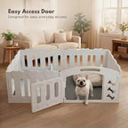 Dog Playpen with Divider & Washable Floor Pad, 6-Panel Indoor Puppy Playpen for Small Dogs & Puppies, 24" Tall Premium HDPE Panels, 60"x30"x24", Tool-Free Setup (White)