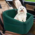 NEEZUKAR Dog Car Seat for Small Medium Dogs,Detachable Washable Dog Booster Seat Under 30lbs, Pet Car Seats Travel Bed with Storage Pockets and Safety Belt(Green)