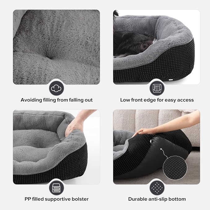INVENHO Small Dog Bed Washable Orthopedic Calming Warming Durable Pet Bed with Anti-Slip Bottom
