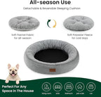 Love's cabin Round Donut Cat and Dog Cushion Bed, 30in Pet Bed for Medium or Large Dogs, Anti-Slip & Water-Resistant Bottom, Soft Durable Fabric Pet Beds, Washable Calming Cat Bed, Pure Gray