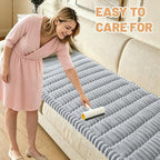 Waterproof Couch Cover for Dogs Washable,Nonslip Fuzzy Durable Pet Friendly | Soft Slipcovers for 3 Cushion Sofa Cover,Plush Thick Protector Fits Mat Bed Leather & Fabric Couches (Light Grey 27.6"x82.7")