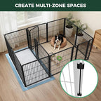 FXW Homeplus Indoor Dog Playpen with Divider Connectors, 32" H, 12 Panels | Calm Indoor Play Area, Two-Zone Layout, For Small & Medium Dogs, Patented