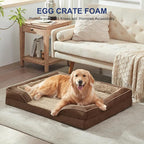 FURTIME Orthopedic Small Dog Bed, Waterproof Dog Beds, 28x23x6.5 Supportive Foam Pet Couch Bed with Removable Washable Cover and Nonskid Bottom