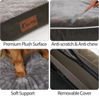 Orthopedic Washable Dog Bed for Large Dogs, 36x27in, Dark Green | Orthopedic Foam Eases Joint Pressure, Bolsters Supports Head And Neck, Washable Pet Beds, Removable Cover, Non-Slip Bottom